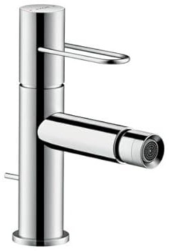 hansgrohe AXOR Uno Einhebel-Bidetmischer, Bügelgriff, Zugstangen-Ablaufgarnitur, Farbe: Polished Black Chrome