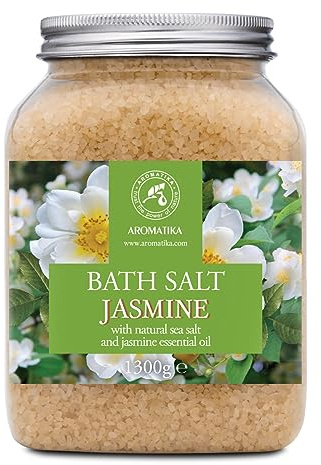 AROMATIKA Sel de Bain Jasmin - Parfum Floral Apaisant, 1,3kg