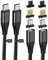 YKZ Cavo Magnetico USB C a C 3 in 1, Cavo di Ricarica Magnetico, [1M+2M] Caricatore Rapido PD 60W, Corda di Nylon Compatibile con Dispositivi Tipo C e Android (Nero)