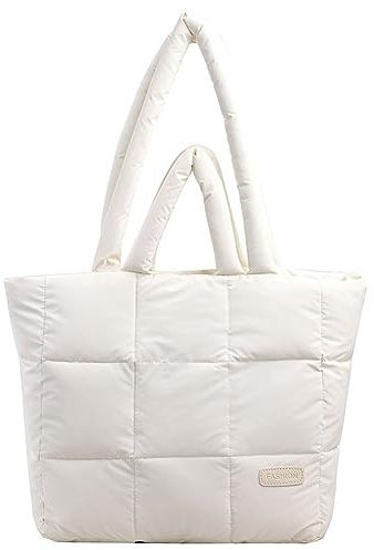 TIAASTAP Puffer Bag für Damen, Shopper Tasche Einfarbig Tote Bag mit Reißverschluss Gesteppte Stepptasche Umhängetasche Hobo Handtasche Groß Schultertasche