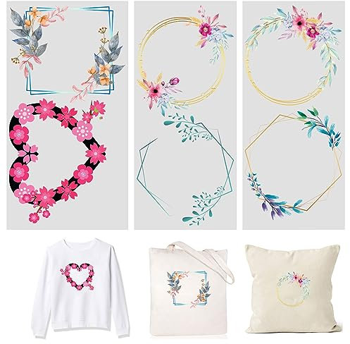 504 Piece 1 Inch Iron On Heat Transfer Letters and Numbers Alphabets Numbers Fabric Vinyl Letter DIY for Sport Jerseys T Shirts Clothes Slogan Printing Crafts Decoration (Flower Rings)