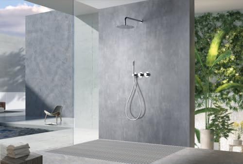 IMEX GTA052 ASSEN Grifo Termostático Ducha Empotrado 2 Vías Cromo