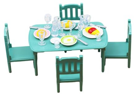 Luwecf 1/12 Puppenhaus Esszimmer Set Miniatur Puppenhaus Tisch Und Stuhl Set