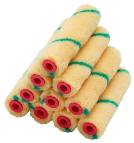 ProDec 10 Pack 4 inch Short Pile Mini Rollers for a Smooth Finish Painting with Trade & DIY Emulsion Paints on Interior Walls & Ceilings, 4 Mini Paint Rollers for Painting Emulsion Behind Radiators