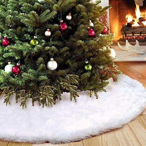 Jupe de Sapin, Couverture Décorative d'Arbre de Noël, Tapis Blanc pour l'Arbre, Ø 60 cm