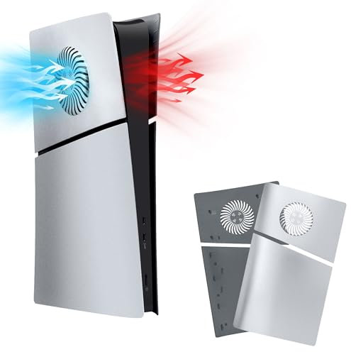 Mcbazel PS5 Slim Faceplate Piastra di Ricambio Placche per Pannello Laterale Rigido Copertura Protettiva Accessori con Ventilazione per PlayStation 5 Slim Digital Edition(Non per PS5/PS5 Pro)