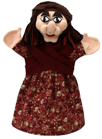 Marionette Märchenfigur Handpuppe Hexe 28 cm, Mehrfarbig, für Kasperletheater