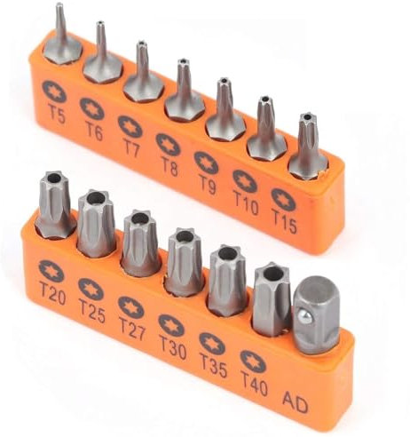 14 Stück Schrauber Schrauber bit Set T4, T5, T6, T7, T8, T9, T10, T15, T20, T25, T27, T30, T40,AD Tamper Resistant bitsatz, für bosch, makita, milwaukee, und andere Bohrer