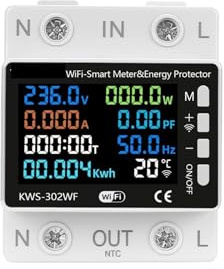 Smart Power Meter Over Under Voltage Protection Relay Switch Circuit Breaker kWh Temperature Meter Smart Life MQXFCZUX(WIFI Meter Protector)