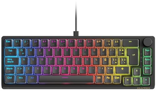 Forgeon Teclado Gaming Mecánico Clutch 60% RGB Switch Blue, Compacto 61 Teclas, Anti-Ghosting, Diseño Portátil para PC Gaming, Iluminación LED