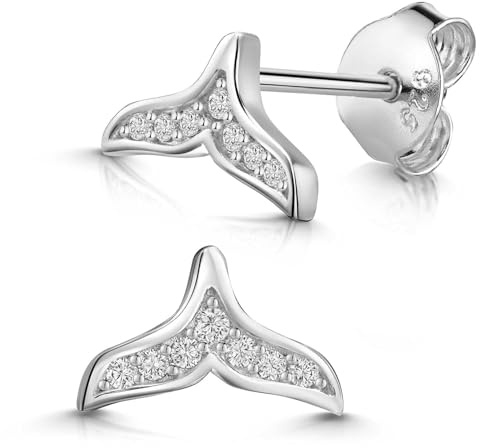 MATERIA by Matthias Wagner Wal Ohrstecker Silber 925 Tier Ohrringe mit Zirkonia Steinen SO-287
