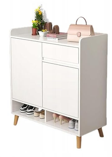 Rebiko - Moderne Kommode Schrank weiß geräumiger Schuhplatz 60 cm mit Schublade Loft Funktionell geräumig Elegant Praktisch Solide Kompakt