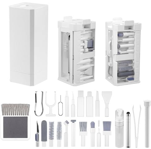 Kit Limpieza Dispositivos Electrónicos, Kit de Limpieza para Ordenador Cepillo de Limpieza Multifunción 32 en 1 para Teléfonos Computadoras Portátiles Auriculares Teclados Cámaras