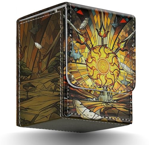 TCGUARD Deck Box für MTG Karten, TCG Aufbewahrungsbox für Magic The Gathering Karten für über 100 einzeln gesleevte Karten mit Sammelkartenspielen, TCG, Yugioh usw. Gold