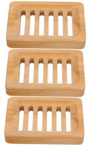 PartyKindom 3pièces Porte- Bois De Teck avec Drainage Support De Rangement pour Salle De Bain Et Cuisine Accessoire Pratique pour Et Plantes