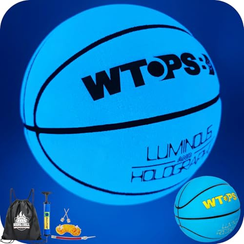WTOPSBO Basketball leuchtet im Dunkeln, Größe 5, Blau