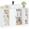 HEXCELEN Armario bajo Lavabo, Mueble de Baño con 2 Puertas y Compartimentos Abiertos, Estante Regulable, 2 Compartimentos Detrás de las Puertas, Apto para Lavabos con Pedestal Blanco 30 × 90 × 61,2 cm