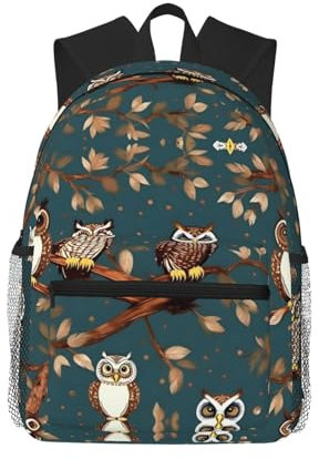 FKGKDF Reiserucksack mit Eulen auf Baumzweigen, geeignet für den täglichen Pendler, Outdoor-Sport und Wochenendurlaub