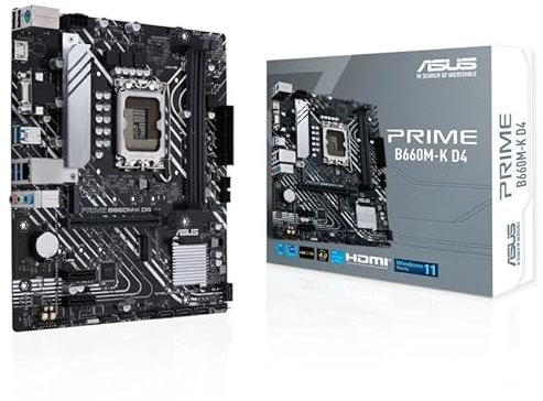 mATX B660M-K D4 Mainboard, Sockel 1700, DDR4-Unterstützung, ideal für PC-Konfigurationen und Spiele.