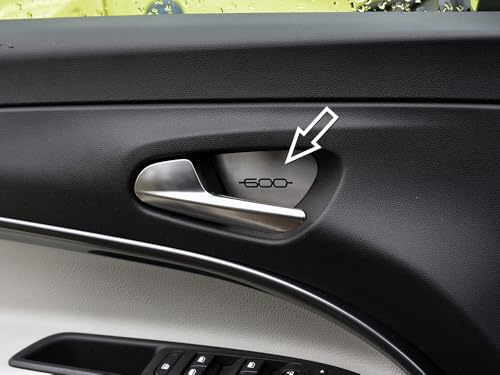 Abdeckung aus Stahl für Fiat.600 600e | Dekorationen für Türgriffe | 4 Stück Elektrischer Edelstahl Hybrid Rot (Rot) Die erste 600 Zubehör-Tuning-Set Ersatzteile