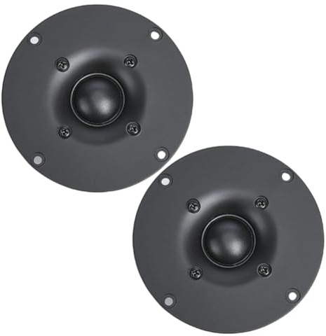 Comphic 2 Haut-Parleurs Tweeter 4 Pouces 8 Ohm 60 W HiFi Haut-Parleur Dôme en Film de Soie Haut-Parleur Aigu Audio pour la Diffusion en Famille