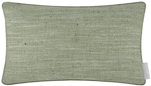 Voyage Maison Jedburgh Feather Filled Cushion – Herringbone Textured Woven Artisan Country Décor (Sage - 30x50cm)