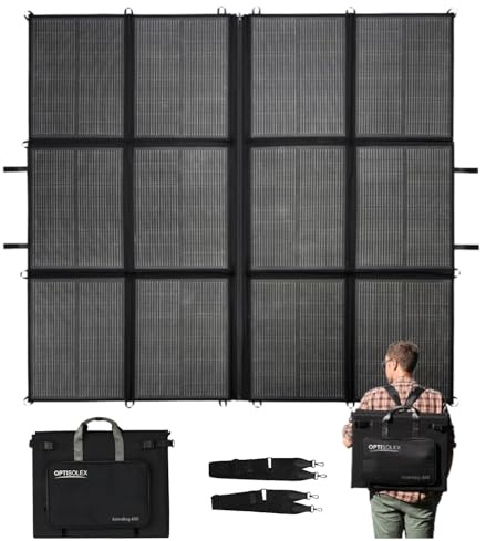 OptiSolex 400W Portable Solar Panel – 2×200W Foldable N‑Type, Lightweight RV Solar Panel for Off Grid & Camping