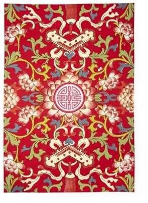 Excelsa La Via della Seta Dekoratives Geschirrtuch, 50 x 70 cm, 100 % Baumwolle, Rot mit orientalischen Motiven