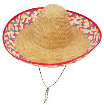 corimori Mexikaner Kostüm Set für Erwachsene & Jugendliche – Poncho, Sombrero, Fake-Bart & Stumpen – Party- & Faschingskostüm Unisex – Fiesta Outfit, Western