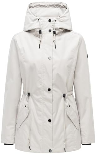 MARIKOO Damen Jacke (XS-3XL) - feste Kapuze, verstellbare Taille, 3 Taschen - N124