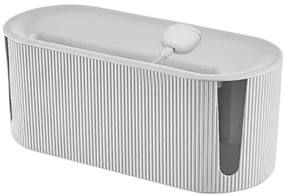 Cable Tidy Box - Dustproof Cable Management Box with Lid | Cord Management Storage Tray | Case Organizer Power Strips Wires Plug Router Wire Tidy for Home Office for Desk TV Computer USB Hub System