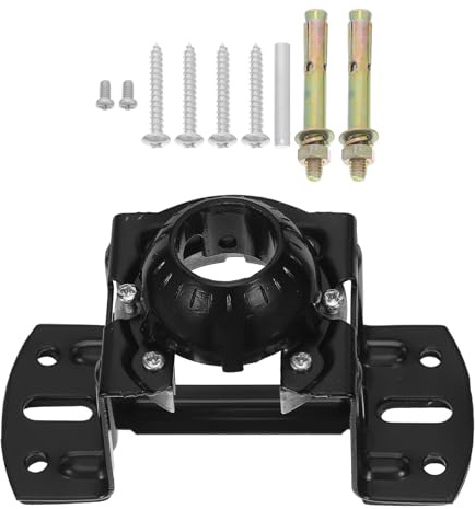 KONTONTY Soporte para Ventilador de Techo Inclinable de Metal con Gancho de Montaje de 27 Mm, Kit de Instalación con Accesorios para Porche y Sala, Soporte Ajustable para Ventiladores