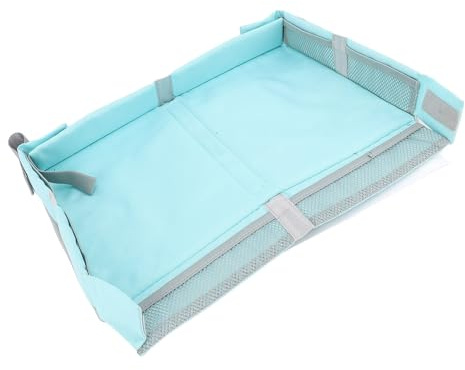 KKPLZZ Foldable Travel Tray Cover, Multifunctional Airplane Tray Organizer for Kids and Adults, with Premium Polyester Material for Planes Trains (Green)