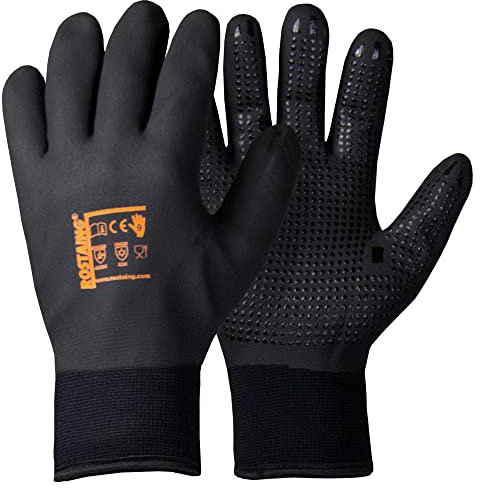 ROSTAING WinterPro - Paire de Gants Travail - Noir - Hiver - Idéal pour les Travaux en Milieu Humide et Froid - Imperméable - Confort - Résistance au Froid