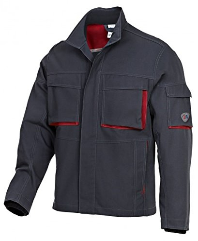 BP 1795-720-5681-64/66n Arbeitsjacke, Stehkragen, verdeckter Frontreißverschluss, 305,00 g/m² Verstärkte Baumwolle, anthrazit/rot, 64/66n