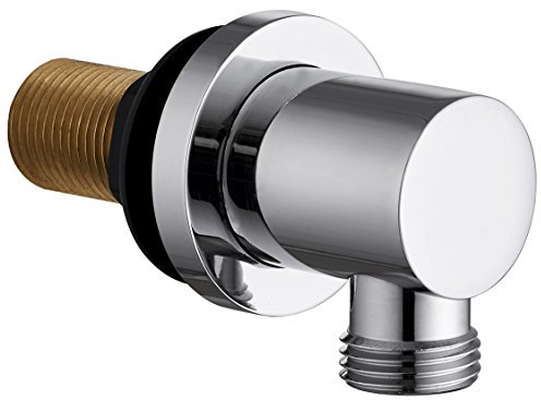 Round/Square Chrome Shower Wall Mounted Outlet Hose Connection Elbow 1/2bsp for Concealed Showers … (Round)