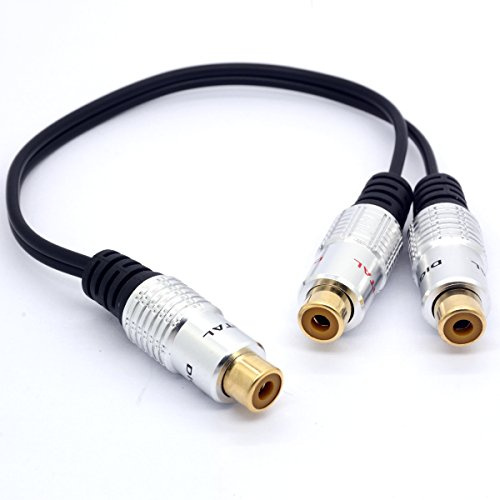 Cinch-Buchsen-Splitterkabel, Cinch-Buchse auf 2 Cinch-Buchsen, Adapter, digital, koaxial für Surround-Sound, Dolby Digital, DTS, Lautsprecher mit Cinch-Anschluss, Cinch-Video, Audio (25 cm)