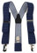 TigerTie Unisex Hosenträger in Y-Form mit 3 extra starken Clips - Farbe in gepunktet - hochwertige Verarbeitung - Breite 35 mm (dunkelblau marine weiß)