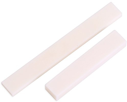 1 Satz Gitarre Knochen Sattel Nuss, Gitarre Bone Teile für 6 Saiten Folk Classic Gitarren