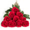 DuHouse 10 rose finte fiori di seta artificiali fiori di rosa finto fiore lunghi steli bouquet per organizzare matrimoni centrotavola festa casa decorazione cucina(Rosso)