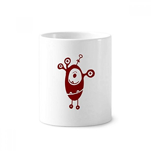 DIYthinker Alien Monster Creature Cyclops Toothbrush Pen Holder Mug White Ceramic Cup 12oz 4 inch high x 3 inch Diameter Multicolored.