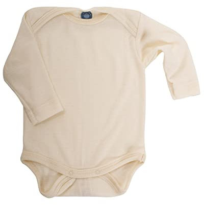 Cosilana, Baby Body Langarm, 70% Wolle, 30% Seide (Natur, 98-104)