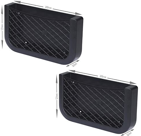 Doppelpack Ablagenetze einfach zum kleben oder schrauben für Fahrzeuge und Innenräume - Größe M = 205x121x32mm, Größe L = 258x121x32mm - Universell Einsetzbar - Einfache Installation (2x 205x121x32mm)