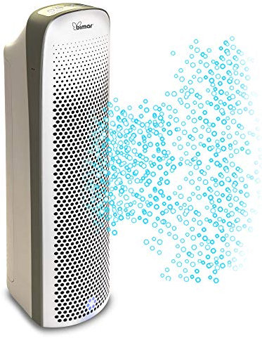 Bimar AMA02 Purificatore Aria con Filtro HEPA Alta Filtrazione a Carboni Attivi e lampada UV. Purificatore Aria Elimina Batteri, Odori, Allergie, Pollini, Fumo per Casa o Ufficio.