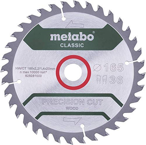 Metabo Precision cut Wood - Classic 165X20 Z42 WZ 5° 628027000 Hartmetall Kreissägeblatt 165 x 20 x 1.2 mm Zähneanzahl: