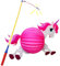 alles-meine.de GmbH 2 TLG. Set: Laterne/Lampion + LED Laternenstab - süßes Einhorn - pink - für Kinder - Papierlaterne aus Papier - Lampe - Laternen Lampions - Figur - elek..