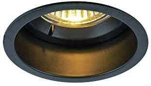 SLV Deckeneinbauleuchte HORN / Spot, Fluter, Deckenstrahler, Deckenleuchte, Einbau-Leuchte LED, Innen-Beleuchtung / GU10 IP20/IP44 25W schwarz