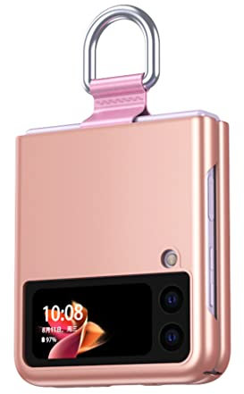 SEAHAI Hülle für Samsung Galaxy Z Flip 3 5G (Z Flip3 5G), Matt Seidig TPU Ultra-dünne Stylische Handyhülle Case, Premium PC Silikon Stoßfeste Schutzhülle mit Bandknoten und 360 Grad Ring - Gold