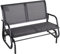 Outsunny 2-Sitzer Schaukelstuhl Gartenbank mit Schaukelmechanismus Gartenschaukel Sitzbank aus Metall Parkbank bis 200 kg belastbar Gartenmöbel für Garten, Terrasse, Veranda 120 x 70 x 85 cm Grau