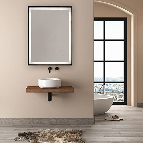 Paco Home Lampe Spiegel Badspiegel mit Beleuchtung Badezimmer Indirekte Beleuchtung Deko Bad IP44 Touch-Schalter, Lampenart: Rechteckig (60x80cm), Farbe:Typ 1